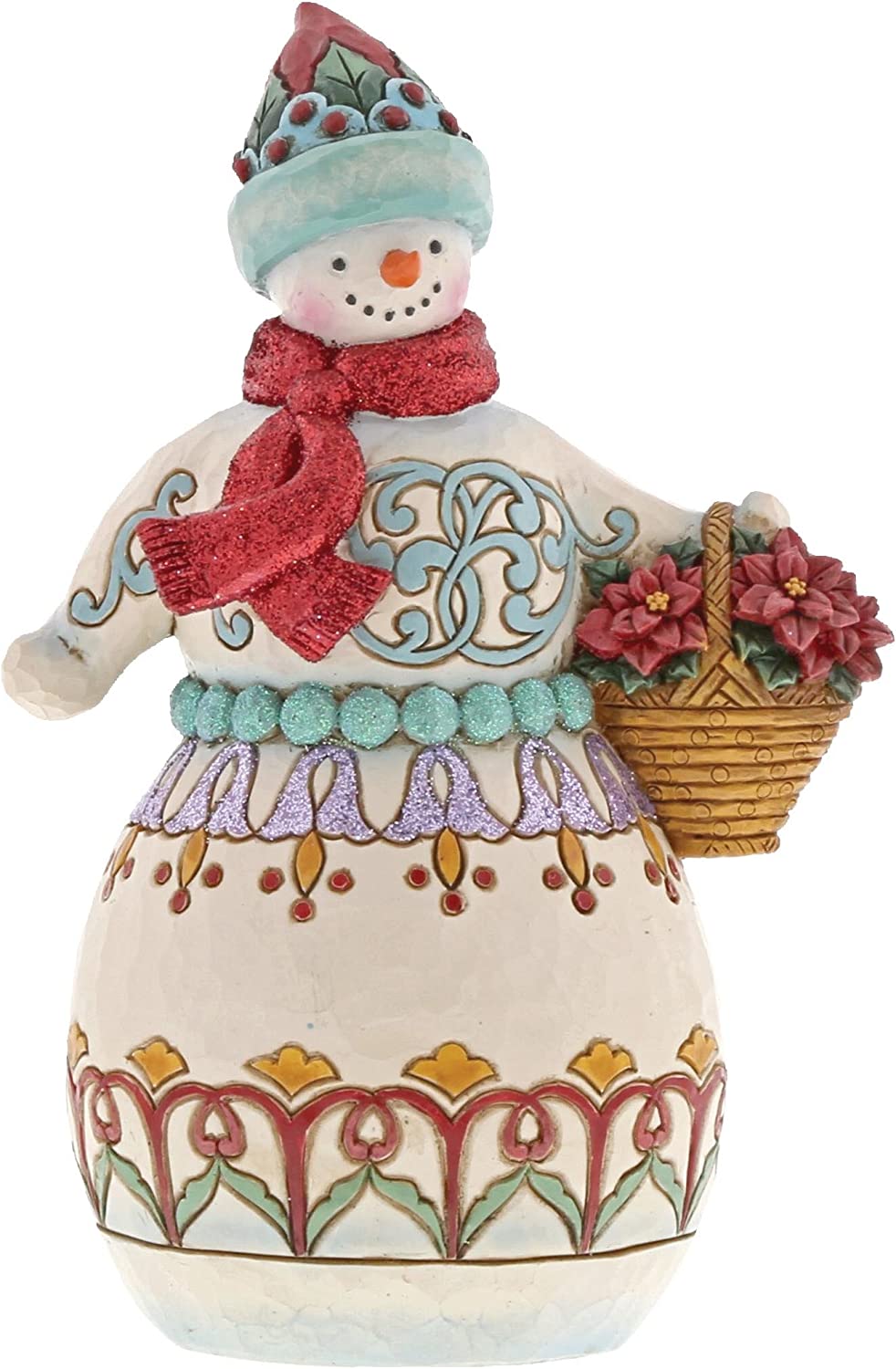 6001421 Deliver Cheer Snowman with Basket Jim Shore Heartwood Creek 6001421