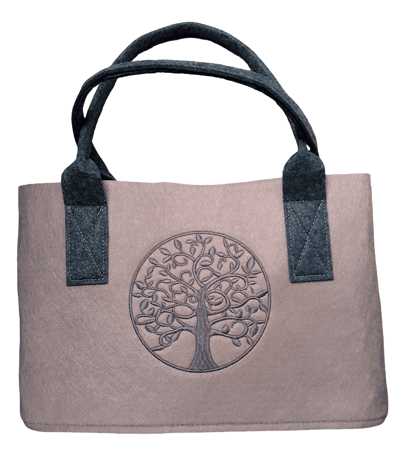 Lebensbaum im Kreis Tasche beige - Gilde Filztasche 45290 / Einkaufstasche / Strandtasche / Shopper / Handtasche / Tragetasche