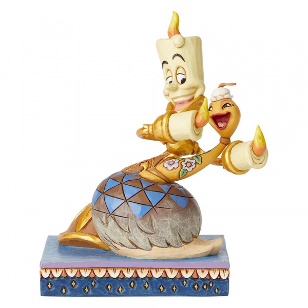 dt-6002814a Disney Traditions, Jim Shore - Romance By Candlelight Lumière & Fifi Staubwedel / Romantik bei Kerzenschein