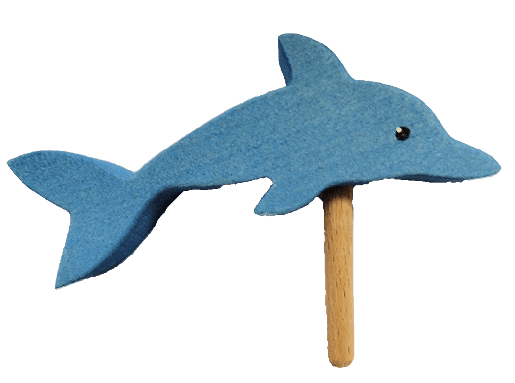 HK-B222hb Kerzenring, Sebastian Design, Talvel Steckfigur, B222hb Steckfiguren, Delfin hellblau, Holzfigur, skandinavische Dekoration, Holzdekoration, Kerzenkranz, Jahreszeitentisch, Holzdeko, maritim