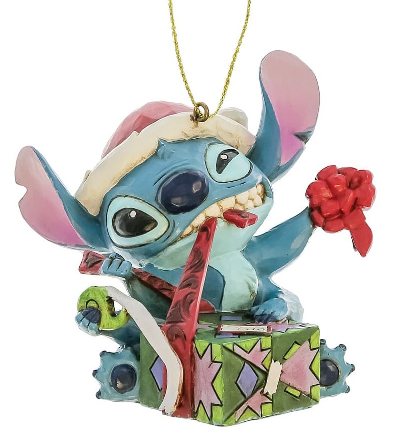 Stitch Bad Wrap Ornament / Stitch packt Geschenk aus / Unwrapping Christmas Gift - Disney Traditions by Jim Shore 6017545 Stitch Bad Wrap Ornament / Stitch packt Geschenk aus / Unwrapping Christmas Gift - Disney Traditions by Jim Shore 6017545