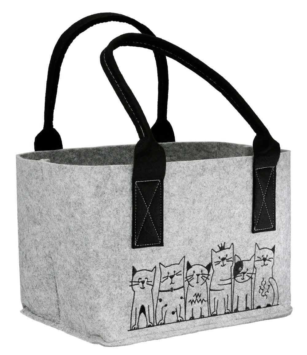Katzenbande Tasche grau - Gilde Filztasche 55910 / Einkaufstasche / Strandtasche / Shopper / Handtasche / Tragetasche M Katzenbande Tasche grau - Gilde Filztasche 55910 / Einkaufstasche / Strandtasche / Shopper / Handtasche / Tragetasche M