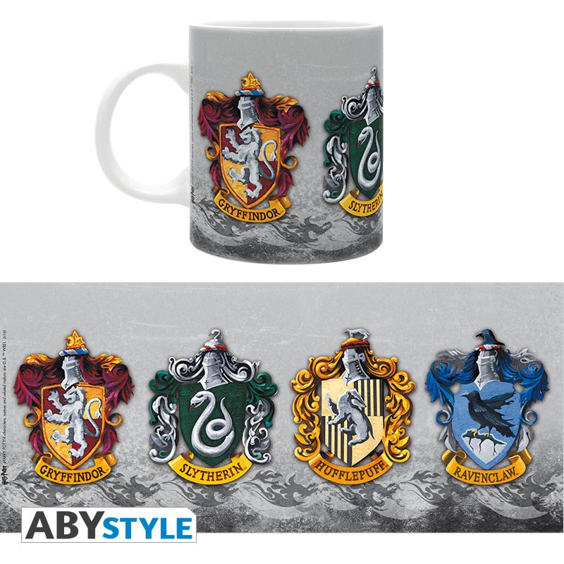 ABYMUG285e Harry Potter, ABY-Style, Abysse, Becher, Tasse, Kaffeebecher, Hogwarts Wappen, Gryffindor, Slytherin, Hufflepuff, Ravenclaw, ABYMUG285,, Harry Potter Geschenkidee