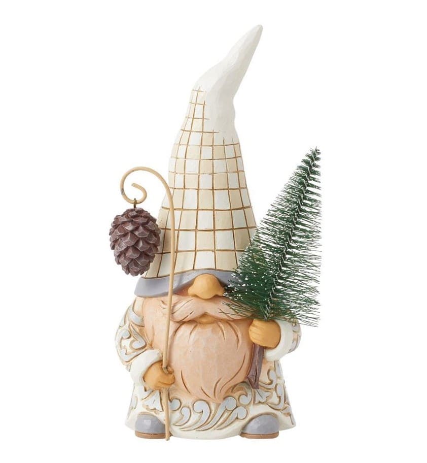 Jim Shore, Heartwood Creek, Jim Shore Santa, 6015160, White Woodland Gnome, Perfect Pinecone Gnome, Perfekter Tannenzapfen Wichtel, Jim Shore Gnome