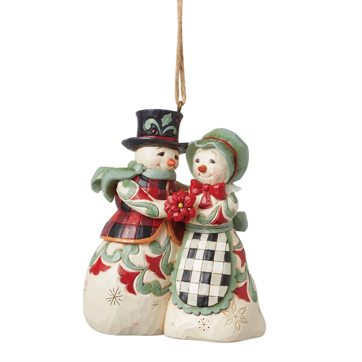 6015448 Jim Shore, Heartwood Creek, Jim Shore Santa, 6015448, Mr. & Mrs. Snowman Ornament, Snowman Couple Ornament, Schneemannpärchen Weihnachtsanhänger, Jim Shore Schneemann