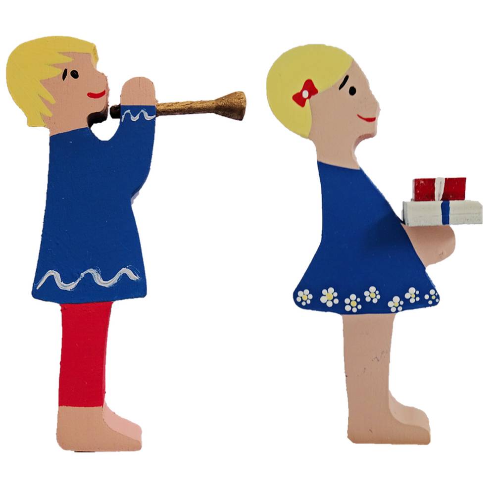 Geburtstagskinder mit Geschenken & Trompete - Steckfigur für den großen Kerzenring von Sebastian Design Geburtstagskinder mit Geschenken & Trompete - Steckfigur für den großen Kerzenring von Sebastian Design