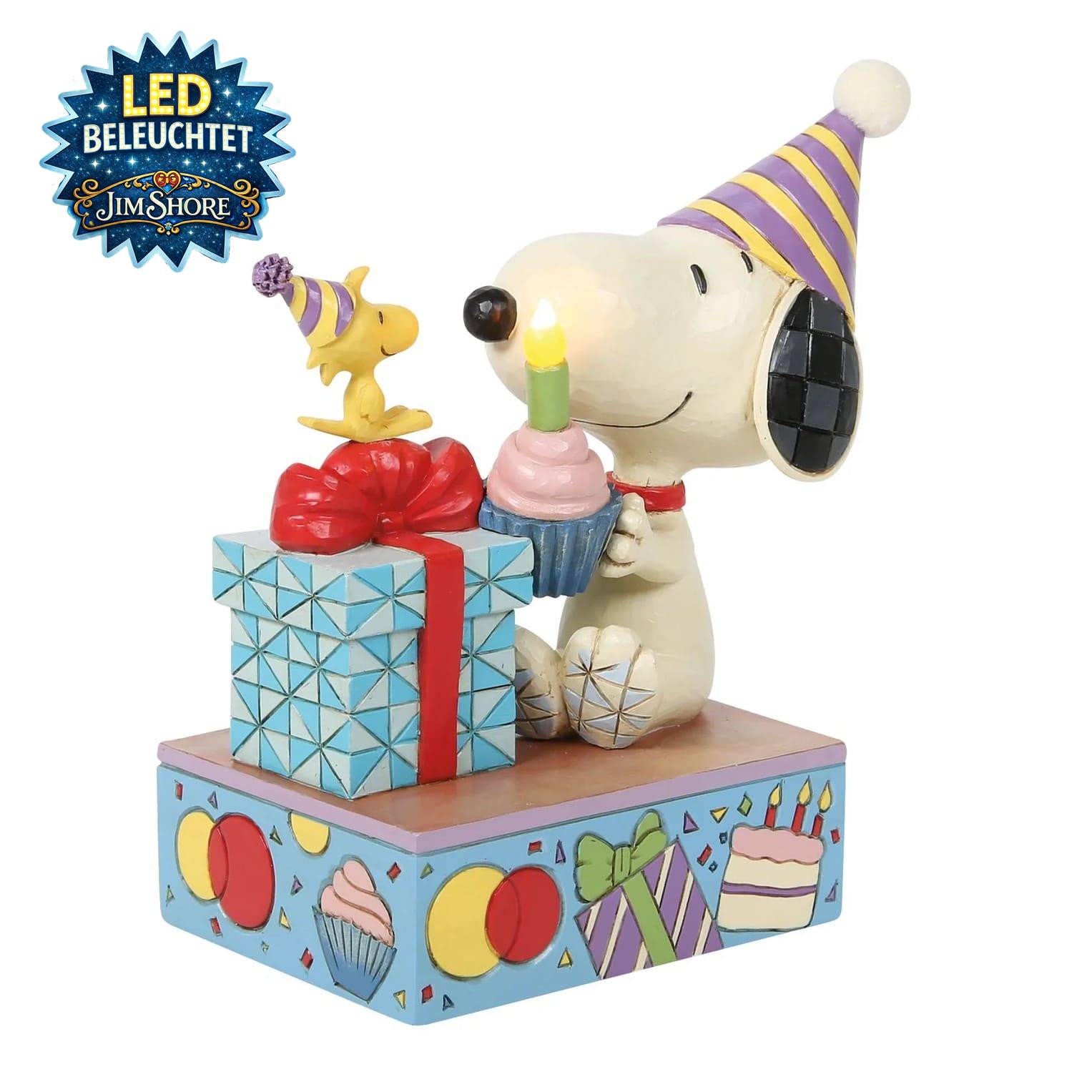 Peanuts - You Take The Cake Snoopy Geburtstagsfigur mit LED Kerze und Cupcake - 6019599 Jim Shore Peanuts Snoopy Figur