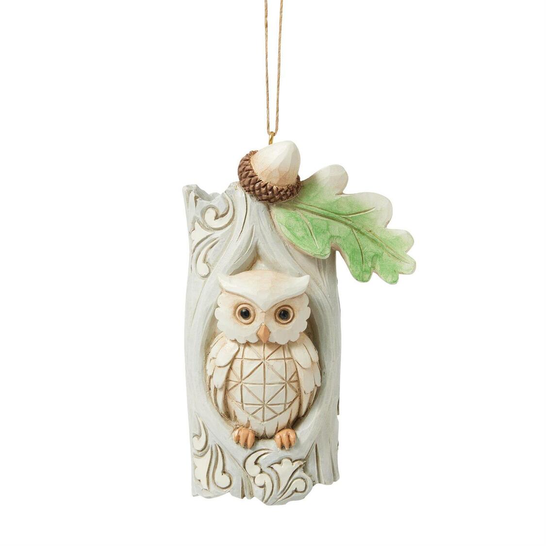 White Woodland Eule / Owl Ornament - Heartwood Creek by Jim Shore 6017182 White Woodland Eule / Owl Ornament - Heartwood Creek by Jim Shore 6017182