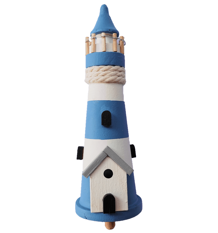 HK-M-042 Steckfigur, Sebastian Design, Leuchtturm , Kerzenring, Candle Rings, Kerzenkranz, Holzkranz, nordische Dekoration, Holzfigur, HK-M042, Jahreszeitentisch, Dekoration maritim