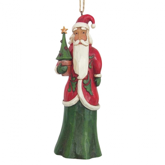 hc-4058770 Heartwood Creek, Jim Shore, Folklore Santa with Tree Ornament, Weihnachtsmann, Anhänger