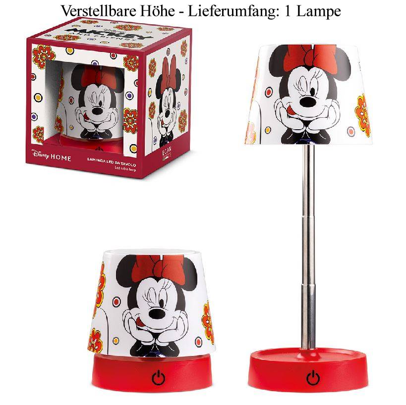 Disney LED-Tischleuchte Minnie Maus - Minnie Mouse höhenverstellbar 103075 - Disney Nachttischlampe - Disney Lampe