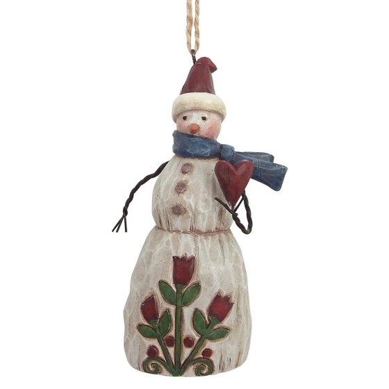 hc-4058773 Heartwood Creek, Jim Shore, Folklore Snowman with Heart Ornament, Anhänger, Schneemann