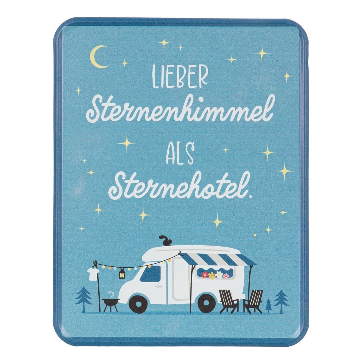 Dekoschild Camperglück blau - Lieber Sternenhimmel als Sternehotel - 62858 Gilde Schild Camping