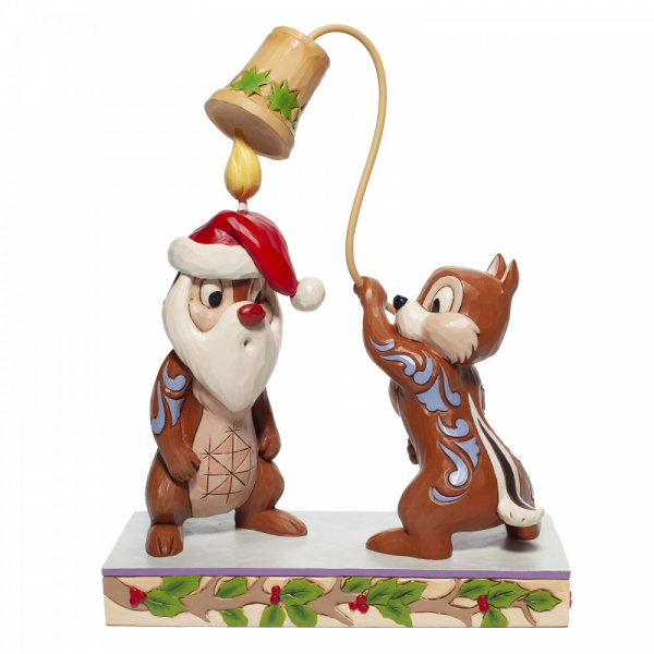 dt-6007070a Disney Traditions , Jim Shore, Christmas Chip 'n Dale, Chip und Chap feiern Weihnachten, 6007070