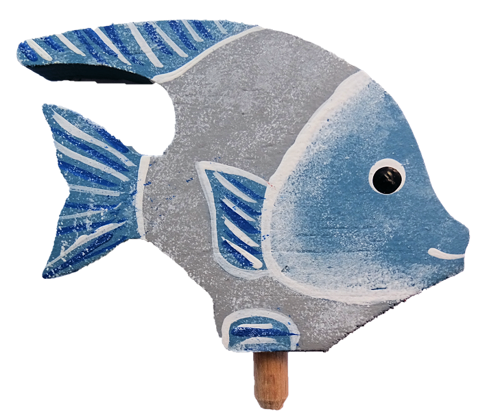 HK-M-017 Sebastian Design, Kerzenring, Kerzenringe, Candle Ring, Holzkranz, Steckfigur für Kerzenring, Jahreszeitenring, Jahreszeitentisch, Steckfigur Fisch Snuggles, Wimpelfisch, Fisch, HK-M-016