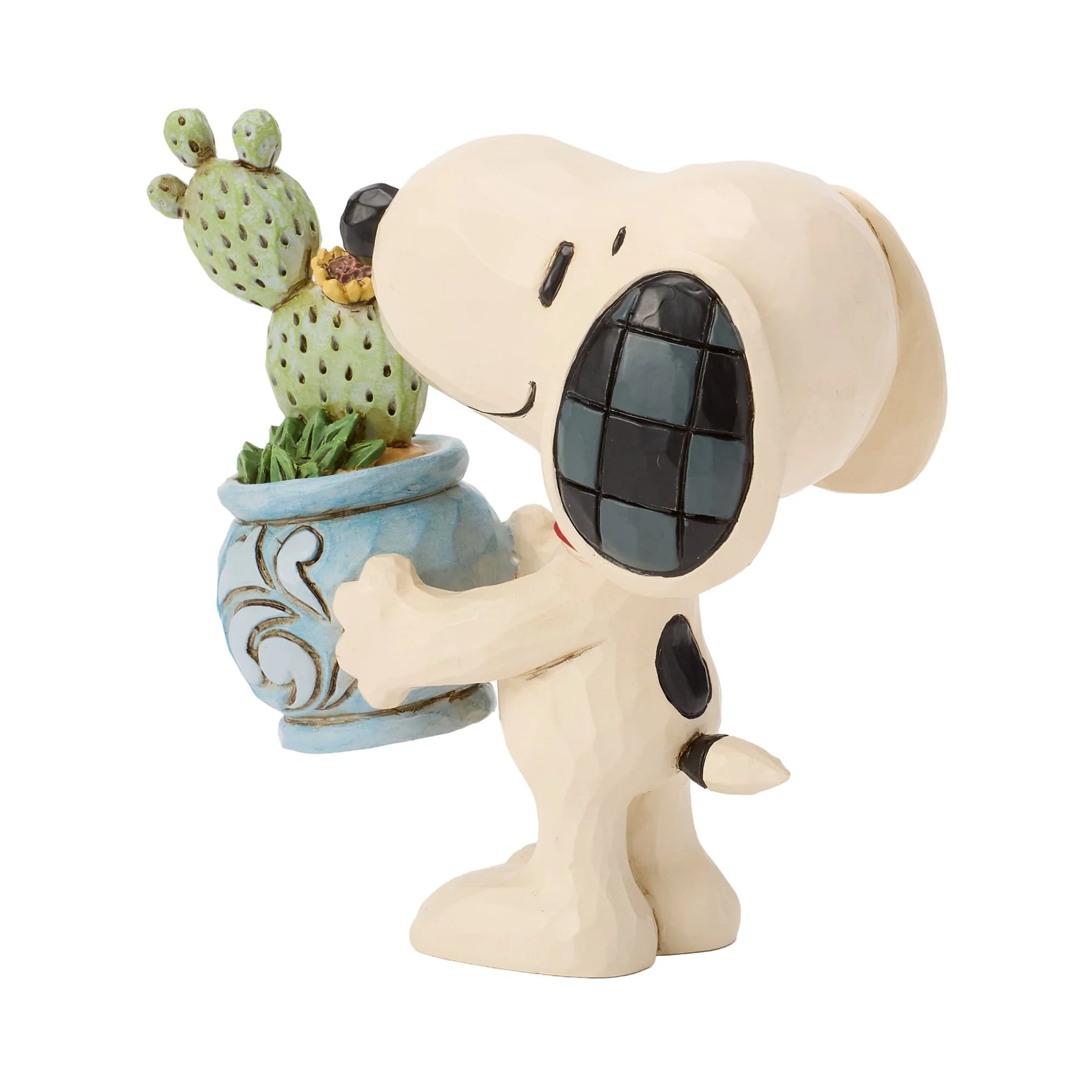 Snoopy mit Kaktus Minifigur - Snoopy with Plant 6019600 Jim Shore Peanuts Snoopy Figur