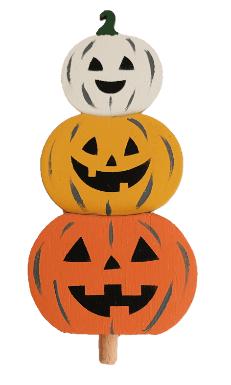 Halloween - Kürbisstapel dreifarbig Steckfigur für den großen Kerzenring von Sebastian Design