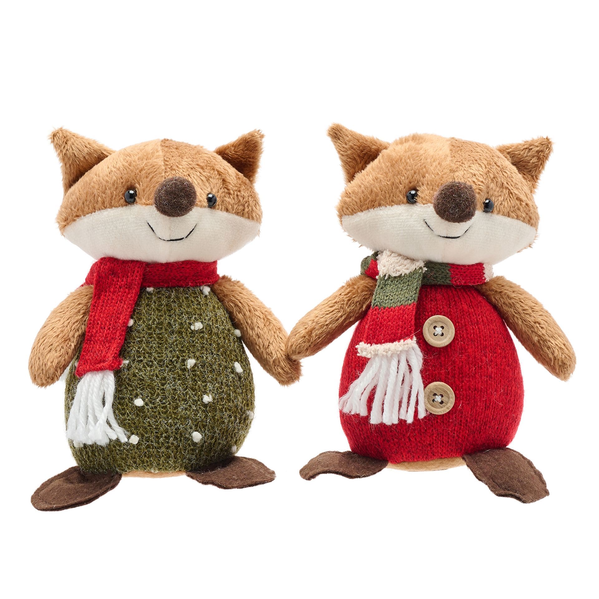 xm12365 The Seasonal Gift Co, Sitting Foxes, Winterfuchs, Weihnachtsfuchs, Stofftier Fuchs, Kuscheltier Fuchs, Nordic Nights, nordisch,