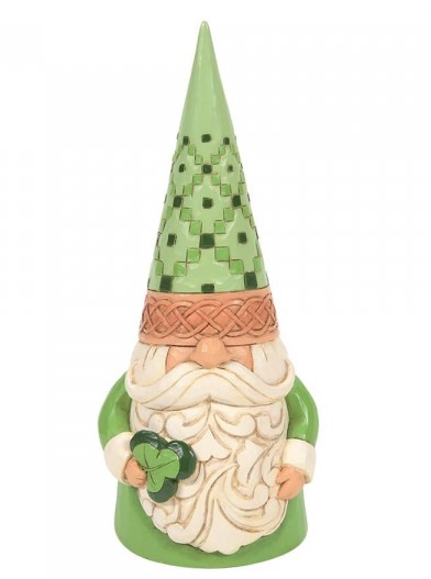 hc-6008402a Heartwood Creek, Jim Shore, Jim Shore Ostern, Jim Shore Osterfigur, Osterkollektion, Glücksbringer, Irish Green Gnome Holding Shamrock, irischer Wichtel mit Kleeblatt, 6008402
