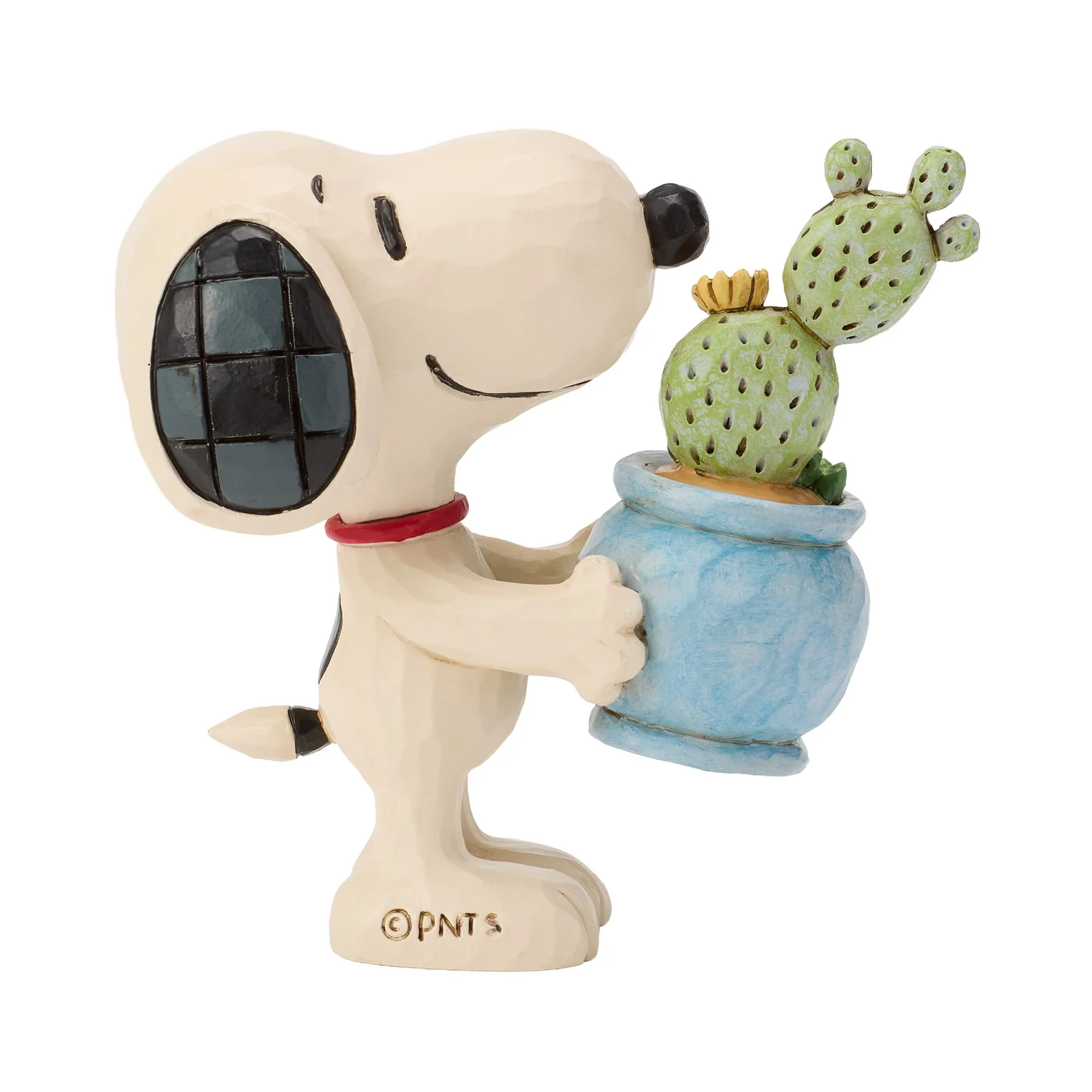 Snoopy mit Kaktus Minifigur - Snoopy with Plant 6019600 Jim Shore Peanuts Snoopy Figur