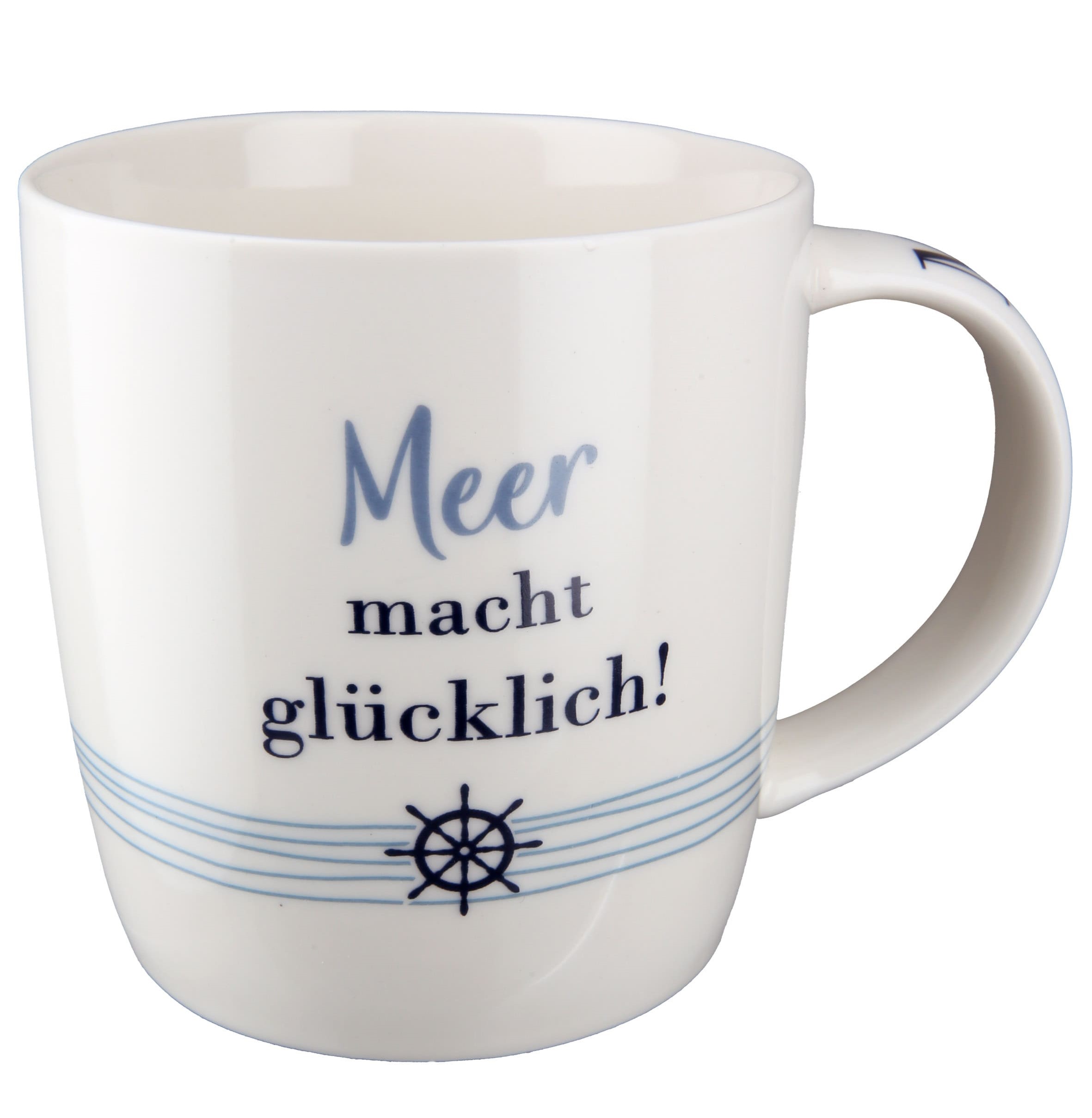 Becher Wellenglück mit Moin Schriftzug auf dem Henkel 51849 / Kaffeebecher - Tasse maritim - Meer macht glücklich Becher Wellenglück mit Moin Schriftzug auf dem Henkel 51849 / Kaffeebecher - Tasse maritim - Meer macht glücklich