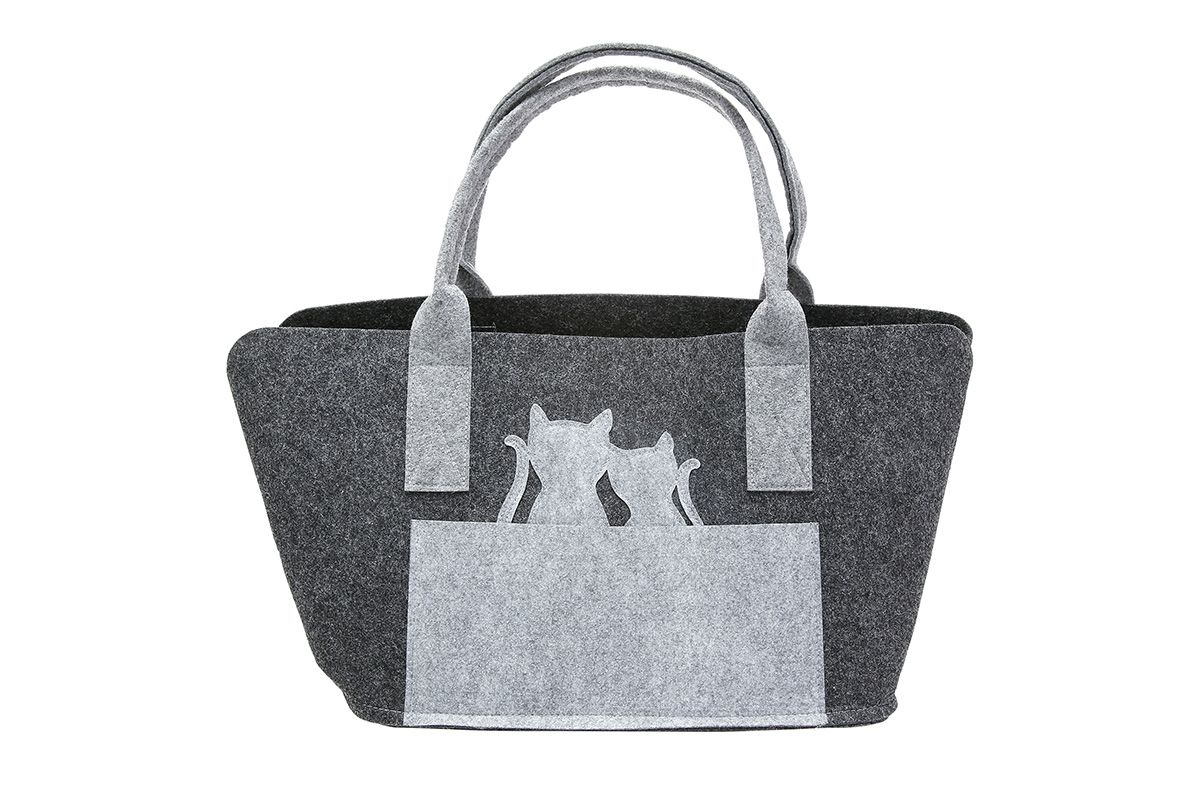 Tasche Katzenpaar dunkelgrau - Gilde Filztasche 45513 / Einkaufstasche / Strandtasche / Shopper / Handtasche / Tragetasche Tasche Katzenpaar dunkelgrau - Gilde Filztasche 45513 / Einkaufstasche / Strandtasche / Shopper / Handtasche / Tragetasche