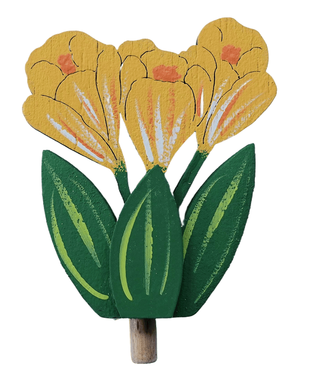 Blume - Krokusse gelb - Steckfigur für den großen Kerzenring von Sebastian Design Blume - Krokusse gelb - Steckfigur für den großen Kerzenring von Sebastian Design