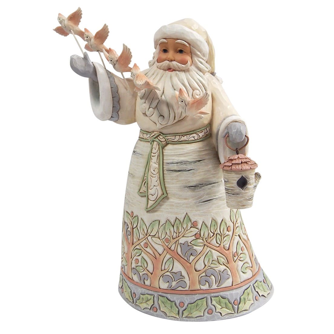 Birchwood Blessings White Woodland Weihnachtsmann mit Kardinälen - 6019311 - Heartwood Creek by Jim Shore
