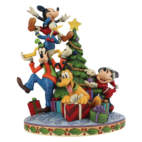 6008979 Disney Traditions, Jim Shore, Jim Shore Disney, Disney Traditions Collection, 6008979, Fab 5 Decorating the Tree, Mickey Mouse, Micky Maus, Jim Shore Disneyfigur, DIsney Traditions Figur, Disney Traditions Weihnachten
