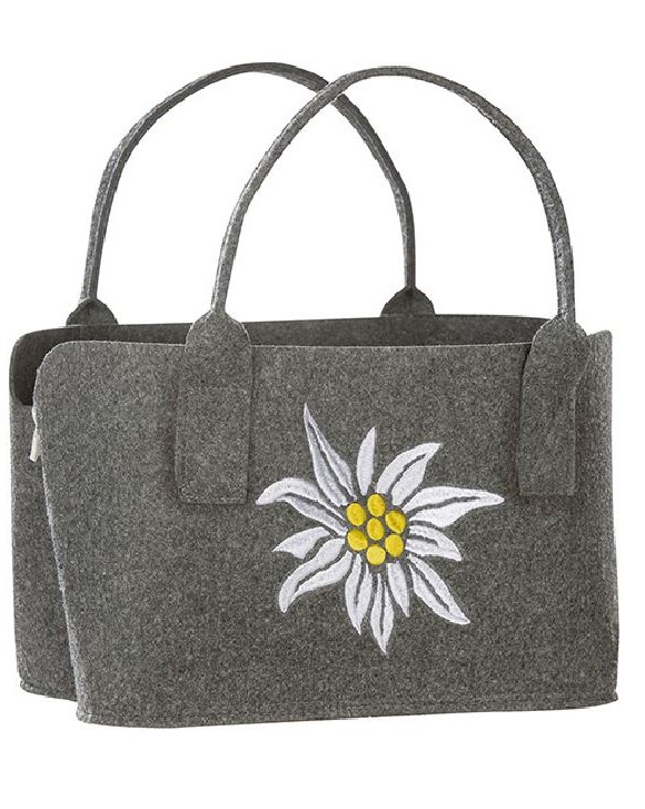 Edelweiß Tasche dunkelgrau - Gilde Filztasche 42436 / Einkaufstasche / Strandtasche / Shopper / Handtasche / Tragetasche Kopie