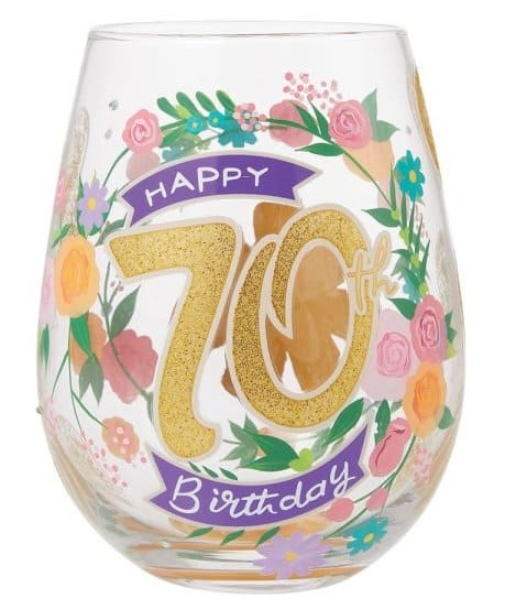 6015284a Lolita, Lolita Weinglas, Lolita Trinkglas, Lolita Stemless Glass, 6015284, Happy 70th Birthday Glas, 70. Geburtstag, Lolita Gläser