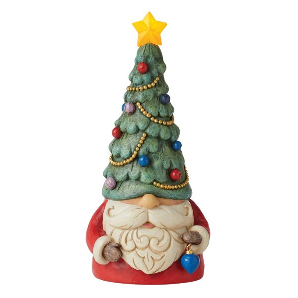 6011154a Jim Shore, Heartwood Creek, Jim Shore Heartwood Creek, Heartwood Creek by Jim Shore, 6011154 , Gnome with Christmas Tree, Wichtel mit Tannenbaum-Hut, Jim Shore Gnome, Jim Shore Wichtel, Gnomebody loves Christmas as much as Jim Shore
