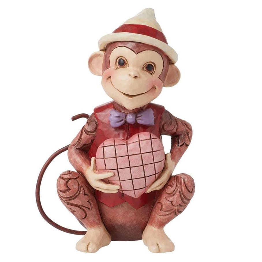 6016362 Jim Shore, Heartwood Creek, 6016362, Cheeky Charms, Love Monkey, Jim Shore Figur, Affe mit Herz, Jim Shore Tiere, Valentinstag, Muttertag, Hochzeitstag