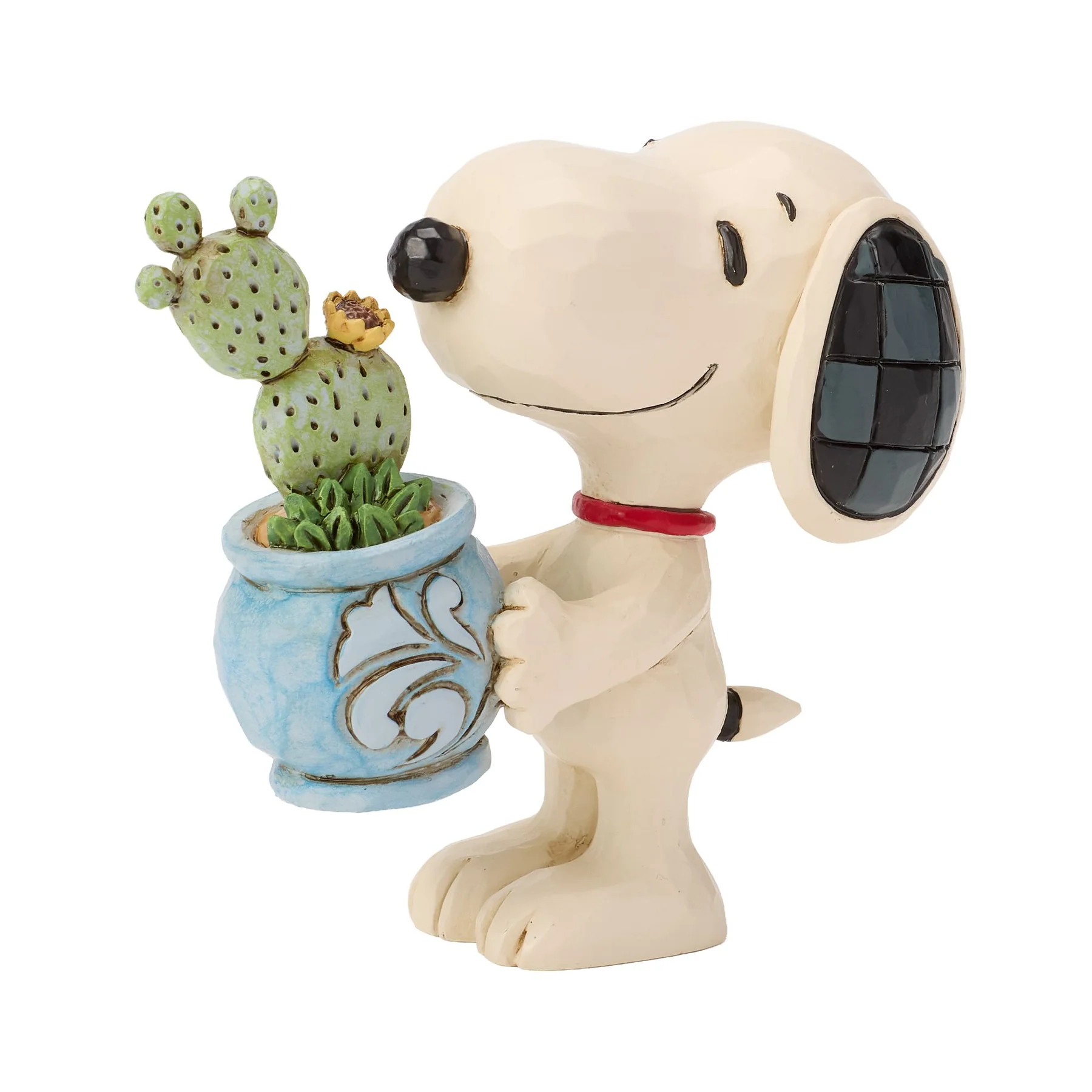 Snoopy mit Kaktus Minifigur - Snoopy with Plant 6019600 Jim Shore Peanuts Snoopy Figur