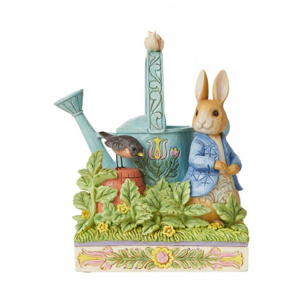 hc-6008744a Jim Shore, Jim Shore Beatrix Potter, Jim Shore Peter Rabbit, Jim Shore Peter Hase, 6008744, Caught in Mr. McGregor's Garden
