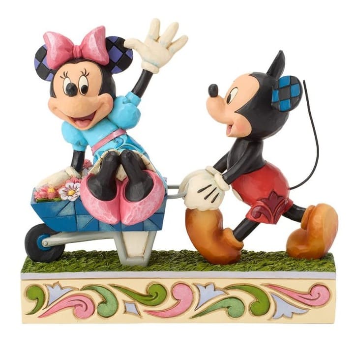 Mickey & Minnie Mouse Wheelbarrow / Schubkarre 6019895 Disney Traditions Jim Shore Disney Figur
