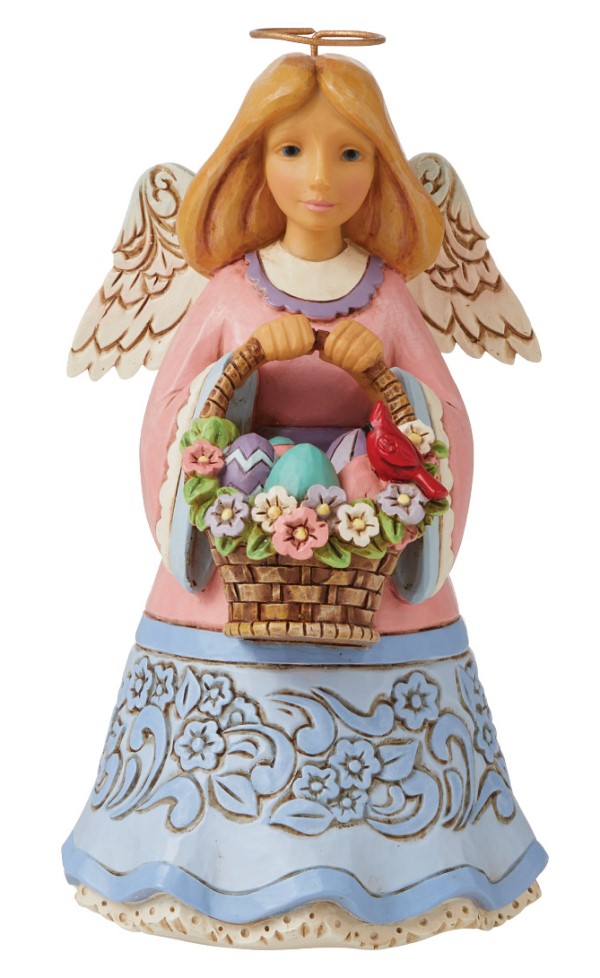 6008811 Jim Shore, Heartwood Creek, Jim Shore Heartwood Creek, Jim Shore Engel, 6008811, Basket of Easter Blessings Angel, Ein Korb voller Ostersegenswünsche, Jim Shore Angel