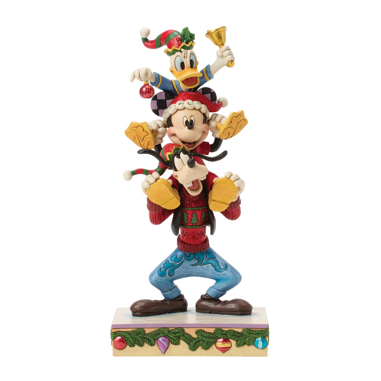 A Holiday Pile Up Micky, Donald & Goofy 6018706 Disney Traditions Jim Shore Disneyfigur Weihnachtsfigur