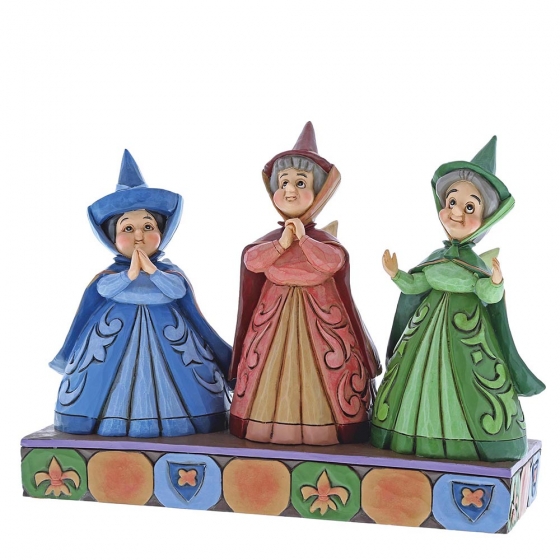 dt-4059734 Disney Traditions, Jim Shore, Disneyfigur, Disney Figur, Folkart, Volkskunst, Royal Guests, Three Fairies, Dornröschen, Aurora, Die drei Feen
