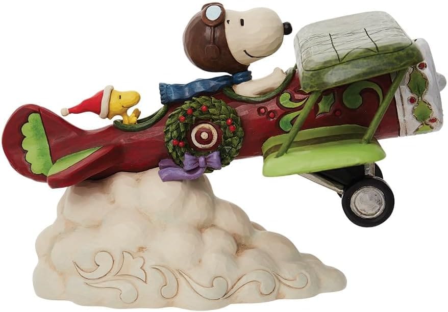 6010324a Jim Shore, Peanuts, Peanuts by Jim Shore, Snoopy, 6010324, Woodstock, Flying Ace, Special Christmas Delivery, Snoopy und Woodstock im Flugzeug, Snoopy Airplane, Peanuts by Jim Shore