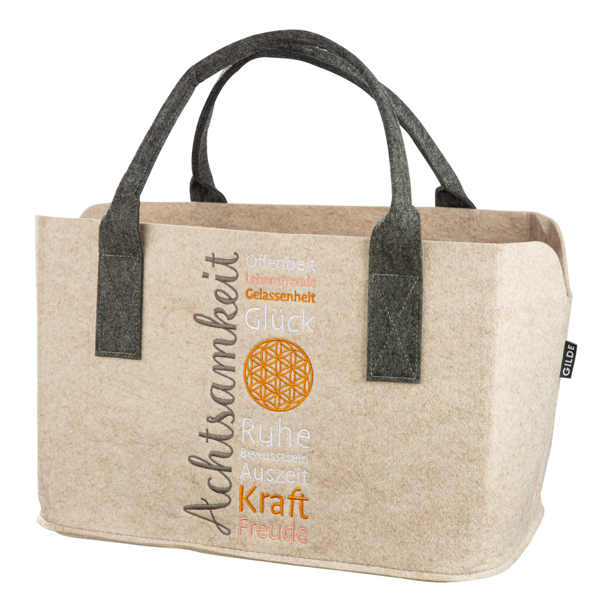 Achtsamkeit Tasche - Gilde Filztasche 60980 Einkaufstasche Strandtasche Shopper Tragetasche