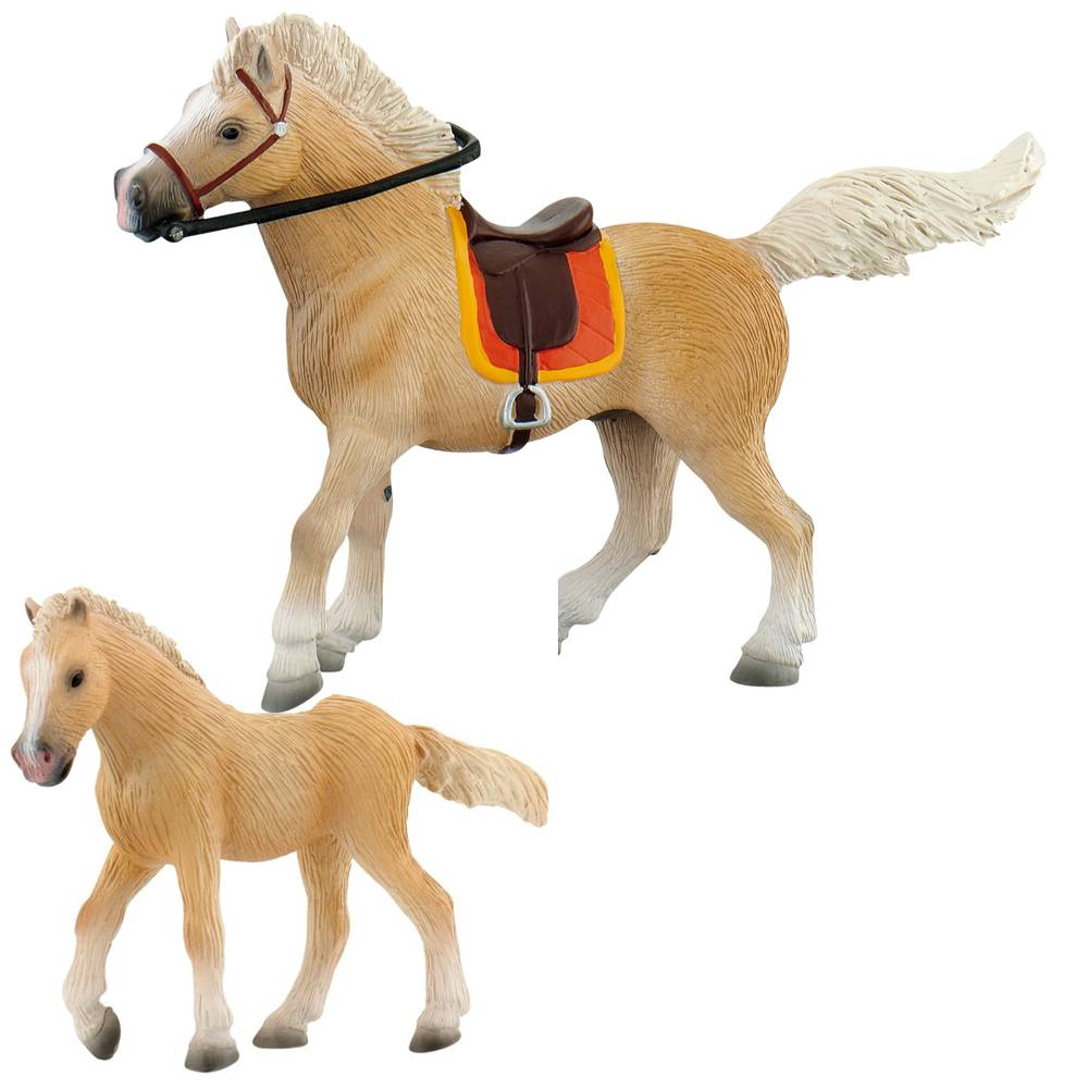 Pferde - Palomino Stute & Palomino Fohlen - Bullyland Spielfigur 62761 - 62762 Pferde - Palomino Stute & Palomino Fohlen - Bullyland Spielfigur 62761 - 62762