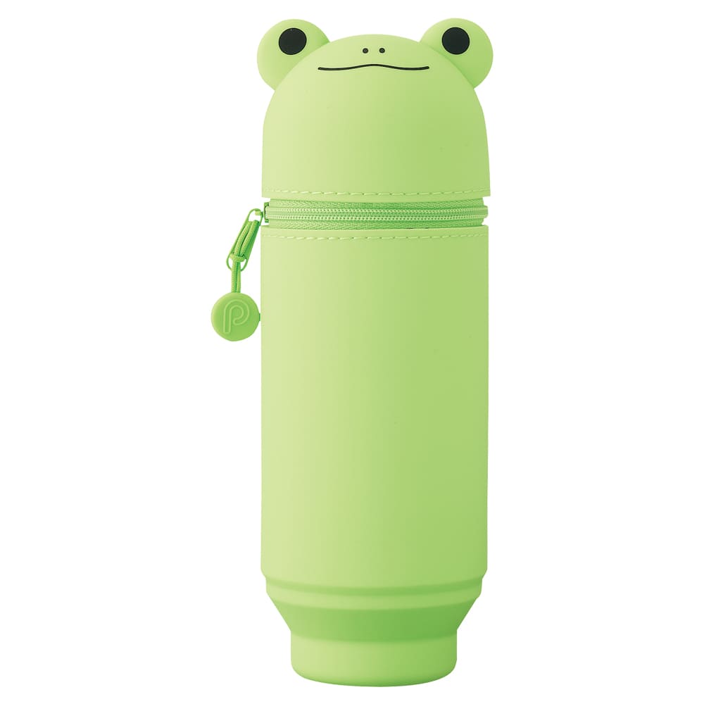 A-7714-13 PuniLabo, Punilabo, Lihit Lab, FedertascPuniLabo, Punilabo, Lihit Lab, Federtasche und Stiftehalter, stehende Federtasche, Pencil Case, animal, Tiere, stand up pen case, A7714-13, Federtasche XL grüner Frosch, Frog, Schlamper, Faulenzer, Federmappehe und