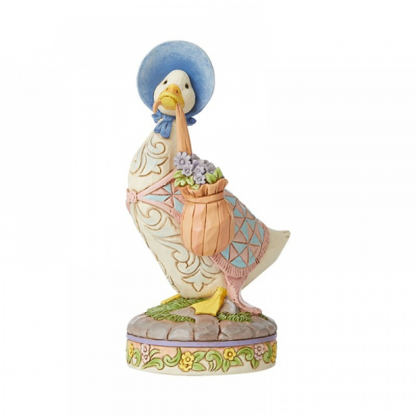 hc-6008748b Jim Shore, Jim Shore Beatrix Potter, Jim Shore Peter Rabbit, Jim Shore Peter Hase, 6008748, Jemima Puddle-Duck, Jemima Puddle-Duck wearing a shawl and a poke bonnet