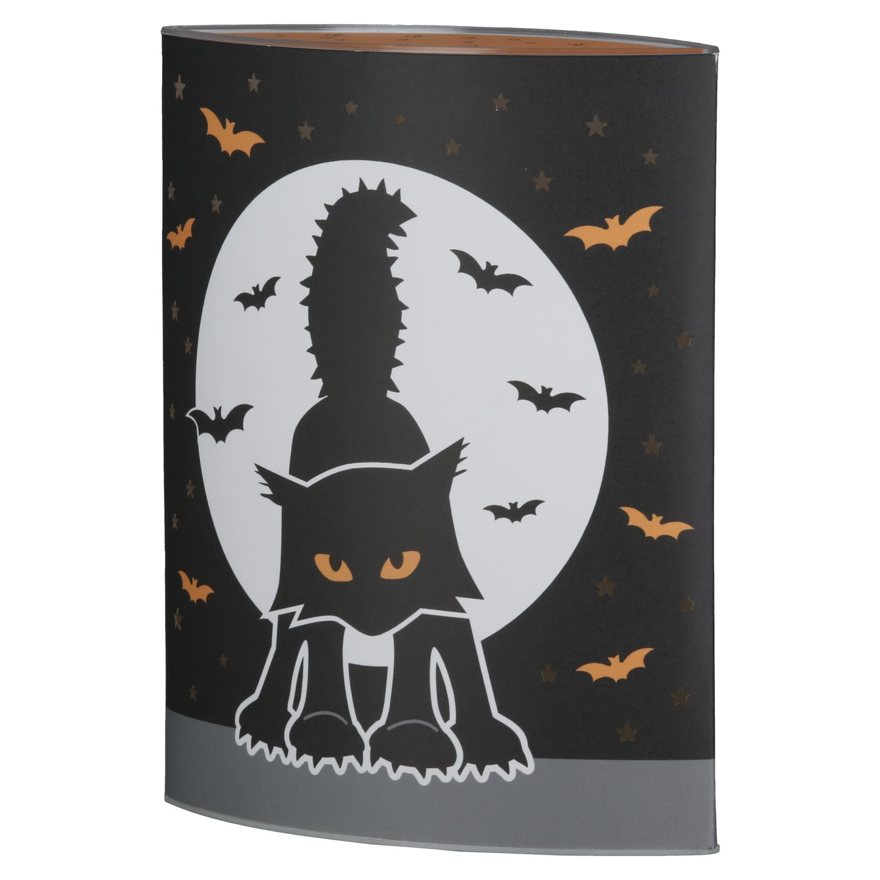 Tischlampe Halloween Schwarze Katze - Dekolampe / 63497 Gilde LED Stimmungslicht Windlicht Halloween