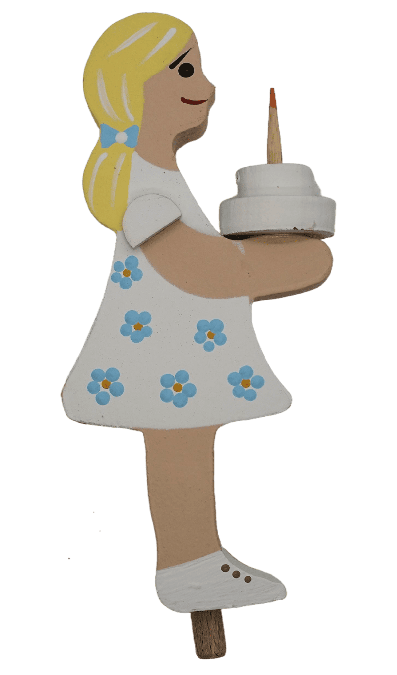 Geburtstagskind mit Torte - Steckfigur für den großen Kerzenring von Sebastian Design Geburtstagskind mit Torte - Steckfigur für den großen Kerzenring von Sebastian Design
