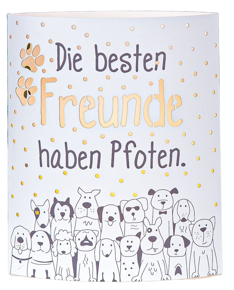 Hundebande - Dekolampe / 55713 Gilde LED Stimmungslicht Windlicht Hundebande / Die besten Freunde haben Pfoten Lampe Hundemotiv Hundebande - Dekolampe / 55713 Gilde LED Stimmungslicht Windlicht Hundebande / Die besten Freunde haben Pfoten Lampe Hundemotiv