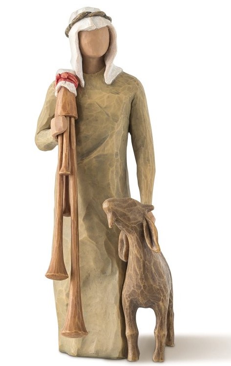Weihnachtskrippe - Zampognaro Willow Tree 27183 - Hirte mit Dudelsack und Ziege - Susan Lordi Weihnachtskrippe - Zampognaro Willow Tree 27183 - Hirte mit Dudelsack und Ziege - Susan Lordi