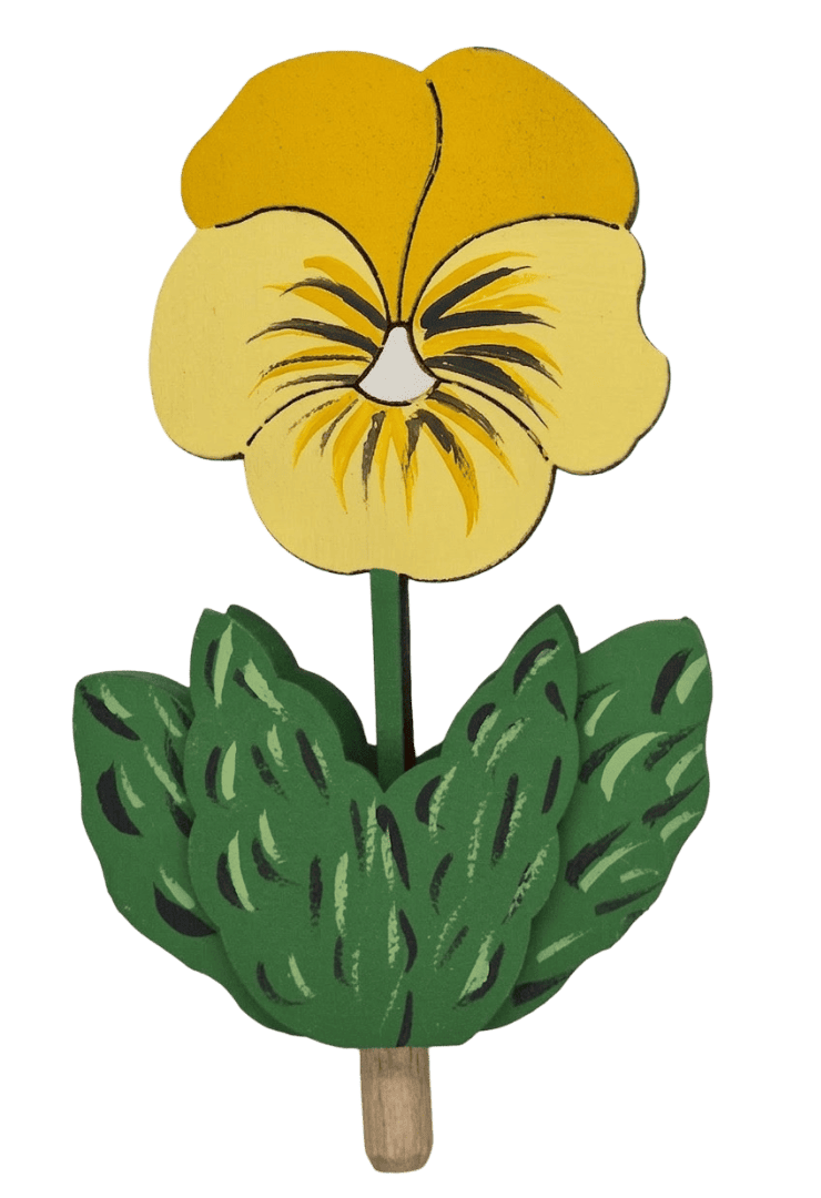 Blume - Stiefmütterchen gelb - Steckfigur für Kerzenring von Sebastian Design