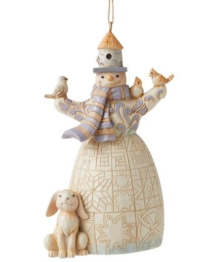 6011632a Jim Shore, Heartwood Creek, Jim Shore Heartwood Creek, Heartwood Creek by Jim Shore, 6011632, Snowman with Animals Ornament, Schneemann mit Tieren Weihnachtsanhänger, Jim Shore Snowman, Heartwood Creek Snowman, Jim Shore Schneemann